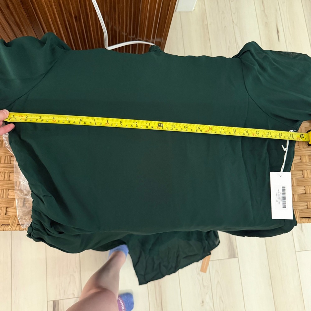 Reformation Aude High Neck Midi Dress Forest Green Sleeve Womens 18 NWT Classy - Picture 4 of 7